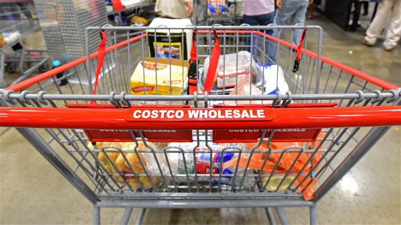 A Costco shopping cart
