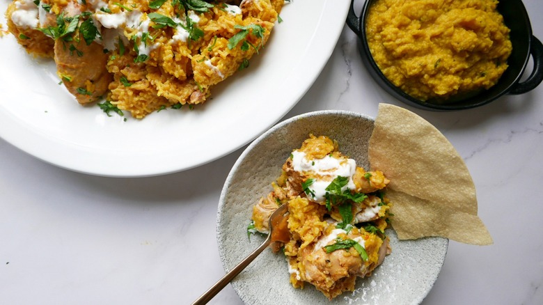 chicken biryani with dal