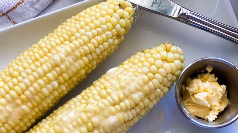 Instant Pot Corn on the Cob with butter and Himalayan Salt