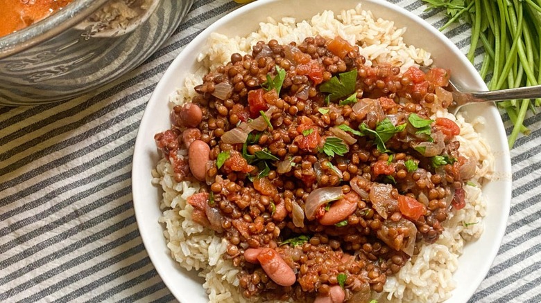 Bowl of rice and Dal Makhani