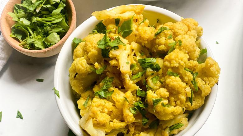 Instant Pot Gobi Masala served in a bowl