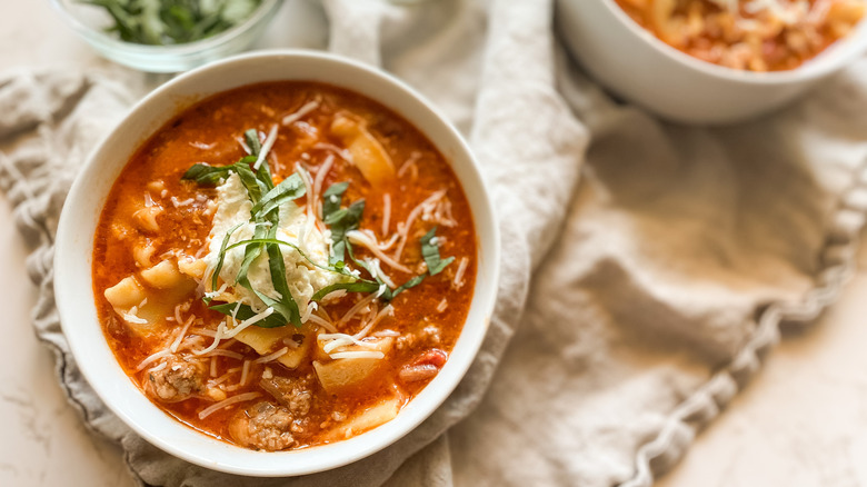 Instant Pot lasagna soup