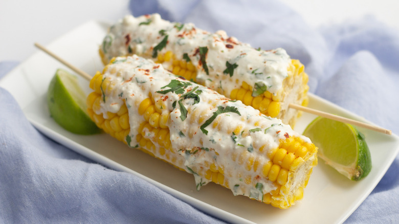 Instant pot Mexican street corn on plate