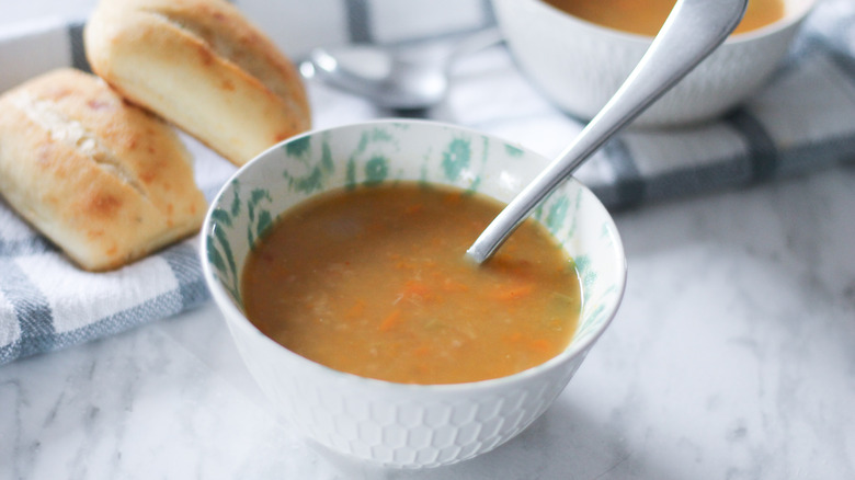 navy bean soup in bowl 