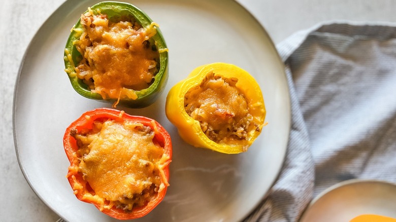 stuffed peppers on plate