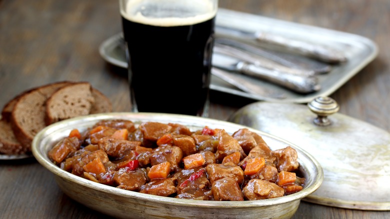 Irish stew with Guinness beer 