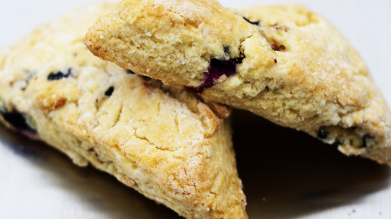 Blueberry scones side angle