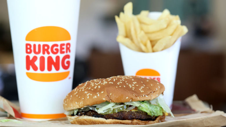 Burger King burger, drink, and fries