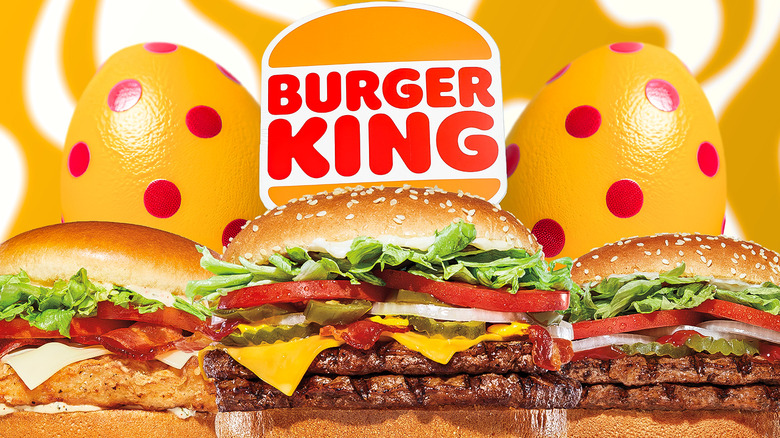 Burger King burgers with easter eggs
