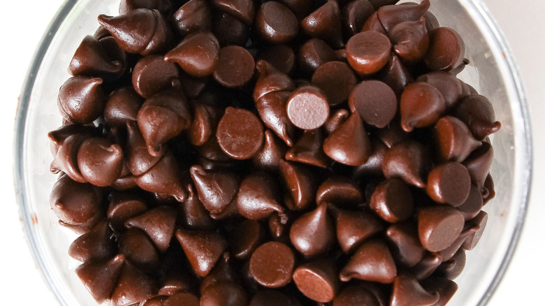 chocolate chips in bowl