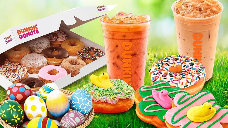 Dunkin' eater donuts and drinks