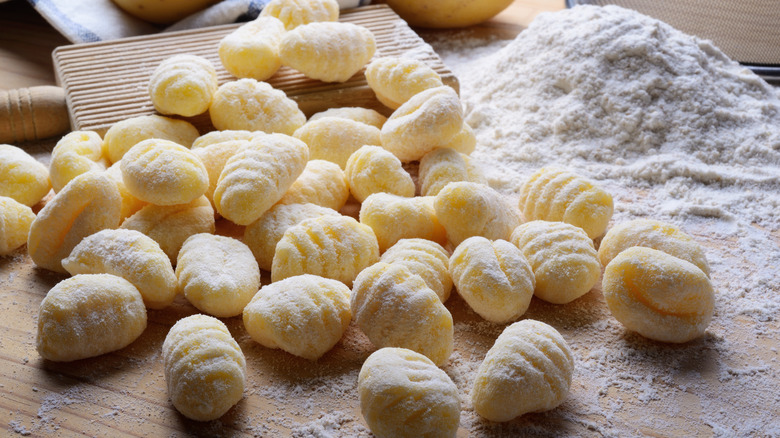 Gnocchi on a cutting board