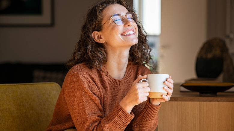 woman enjoying coffee