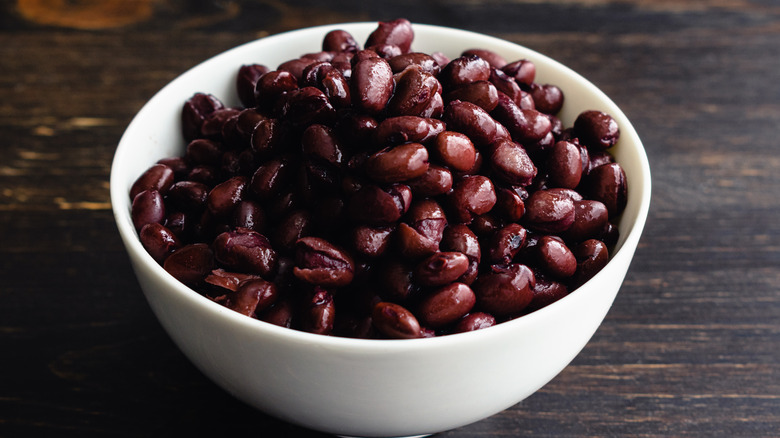 bowl of canned black beans 