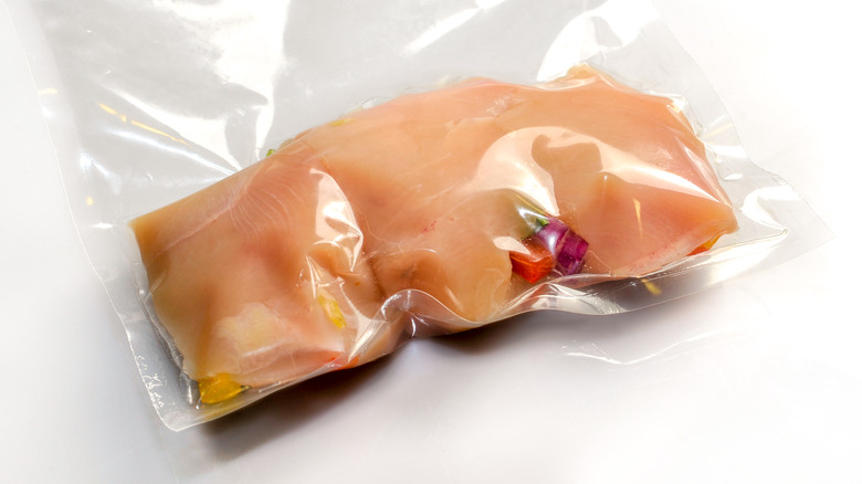 Chicken in sous vide bag