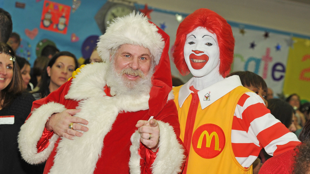 Ronald McDonald with Santa Clause