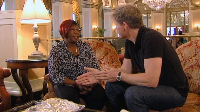Gordon Ramsay and Jean Gould of Ms. Jean's Southern Cuisine talking during an episode of "Kitchen Nightmares."