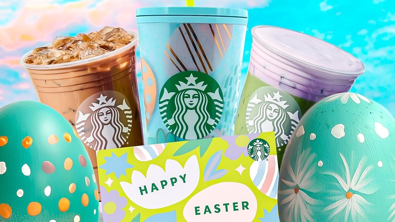 Starbucks drinks with Easter eggs