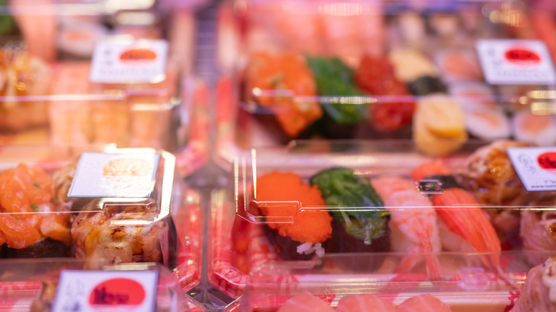 Pre-made sushi in containers