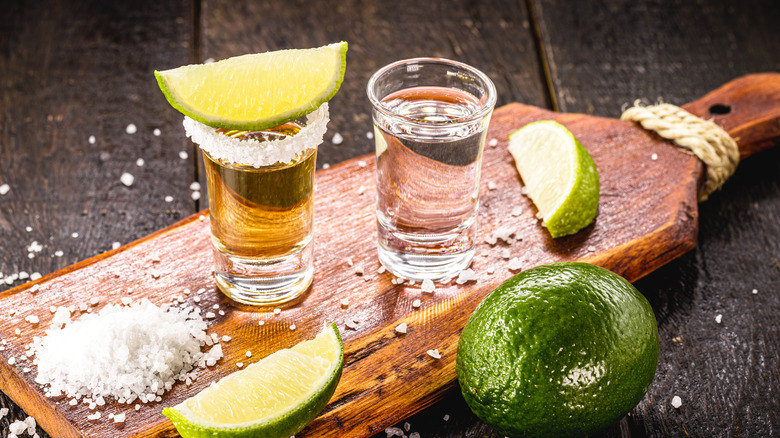 Shots of tequila on board