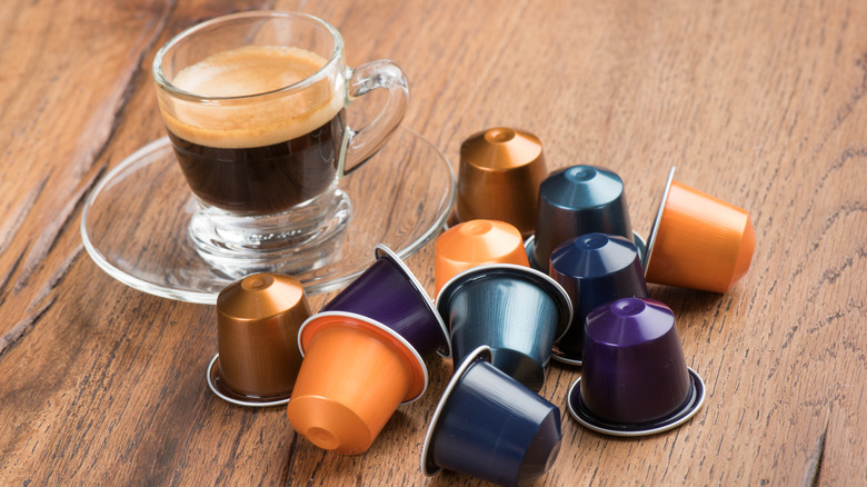 Nespresso pods and coffee