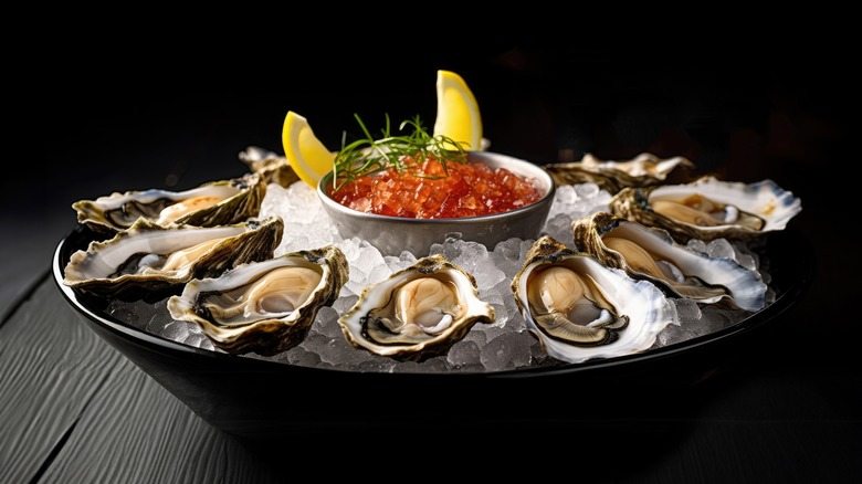 Oysters on ice