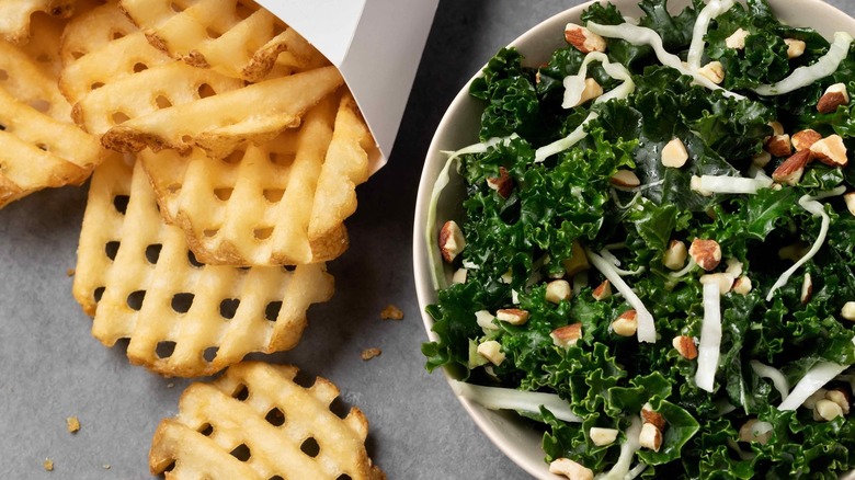 chick-fil-a fries and salad
