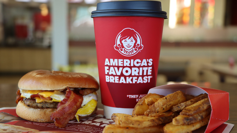 Wendy's Baconator, fries, and drink