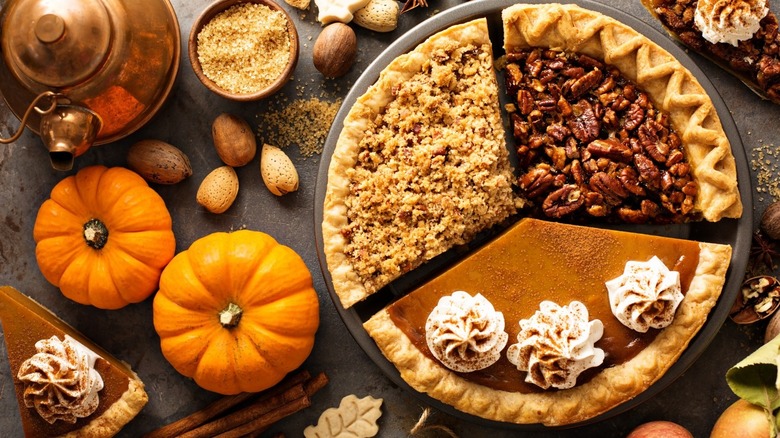 A trio of Thanksgiving pies