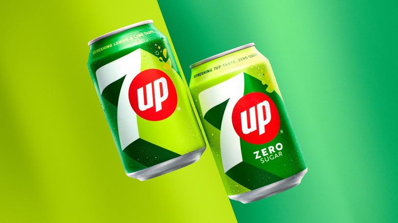Cans of 7UP 