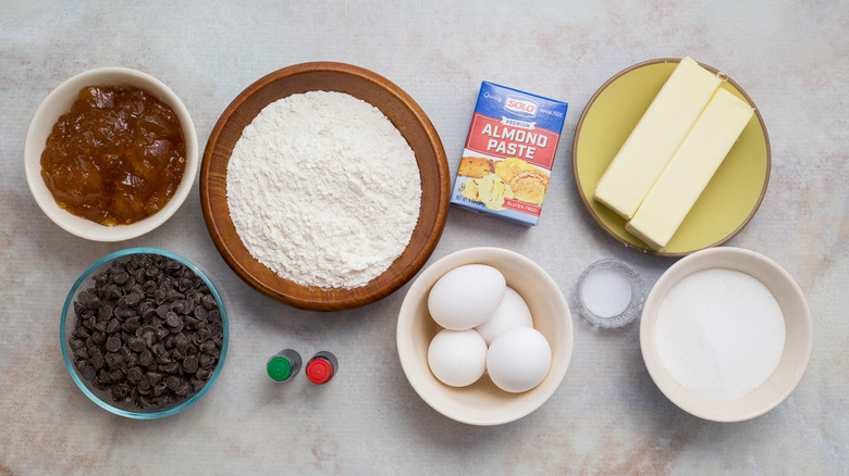 rainbow cookie ingredients on table