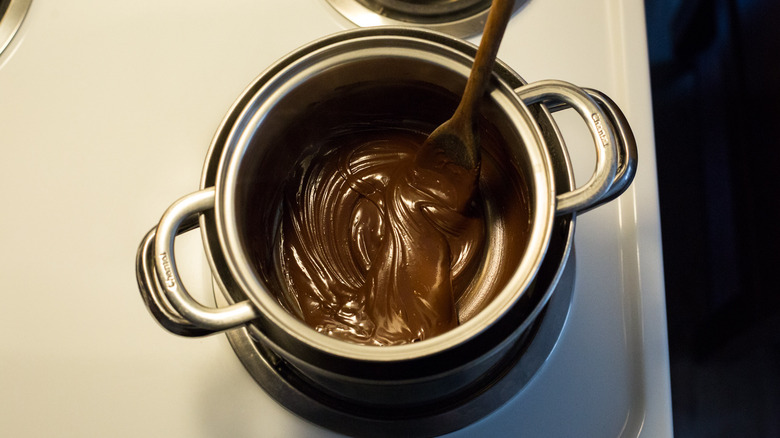 chocolate melting in double boiler