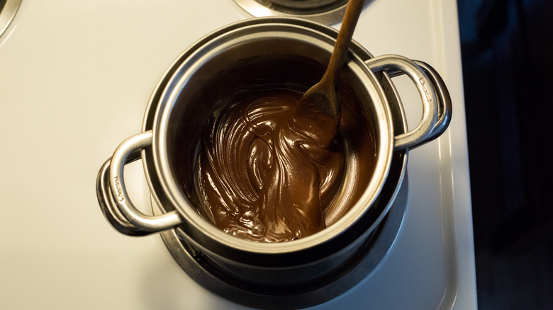 chocolate melting in double boiler