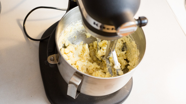 butter in stand mixer bowl