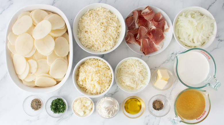 Ingredients for Italian-inspired scalloped potatoes