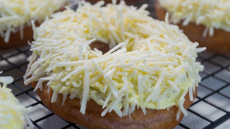 cheese topped doughnut