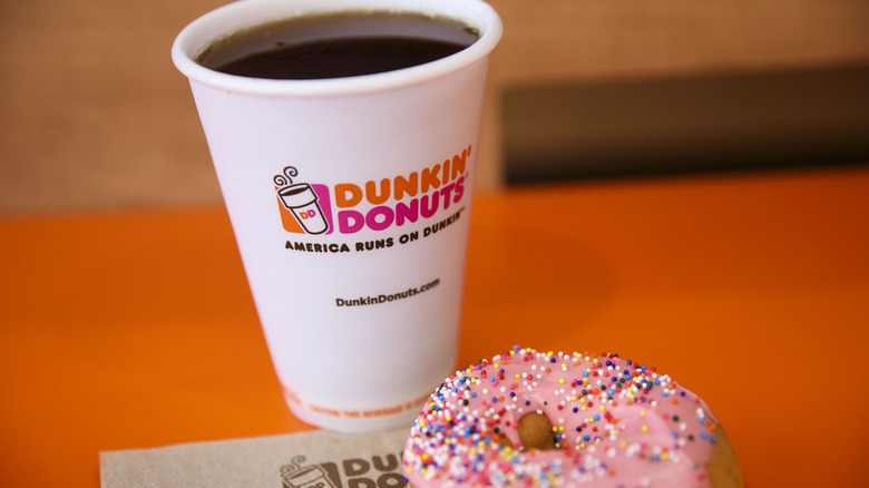 Dunkin' coffee and donut