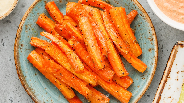 Crispy roasted carrot fries