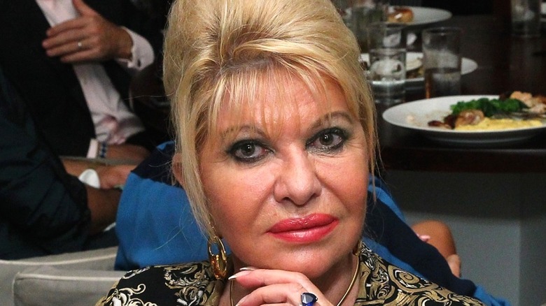 Ivana Trump sitting at dinner