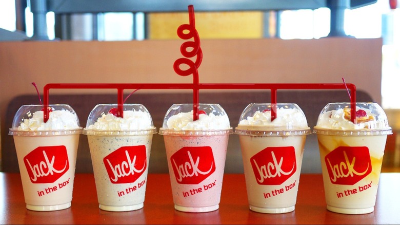 Jack in the Box shakes with red straws