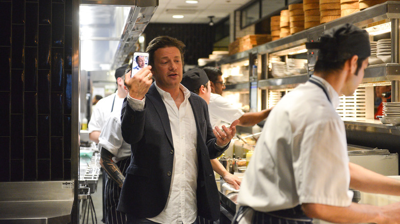 Jamie Oliver at a Jamie's Italian location