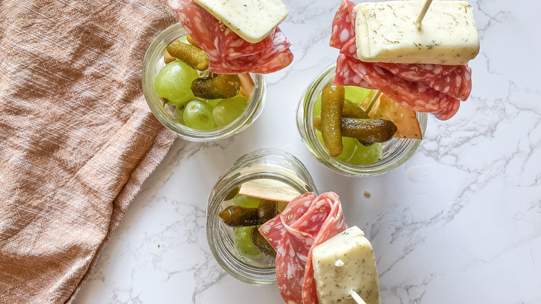 jars with charcuterie