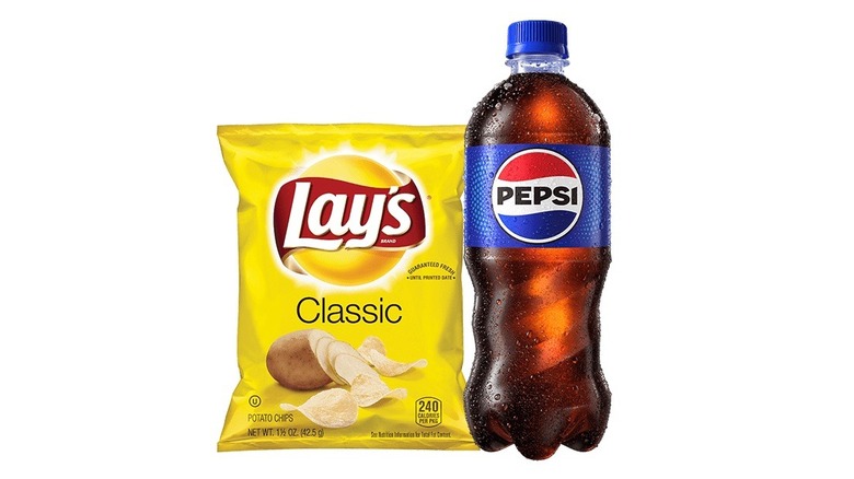 Lay's chips and bottle of Pepsi