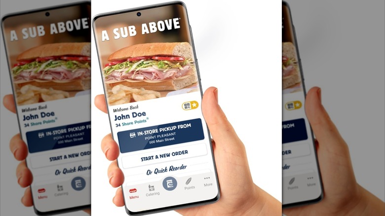 Jersey Mike's app on smart phone