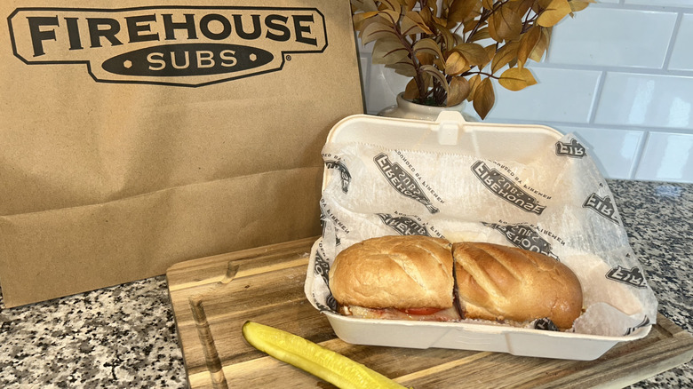 Firehouse Subs Italian on wooden cutting board