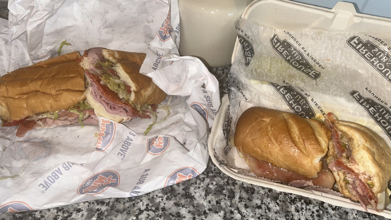 Jersey Mike's and Firehouse side by side showing meats