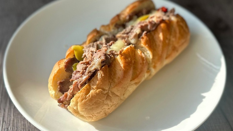 Firehouse Subs steak and cheese melt on plate