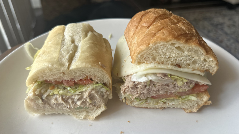 Half tuna sandwich from Jersey Mike's and Firehouse Subs