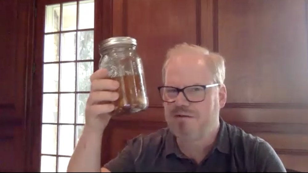 Jim Gaffigan with pickle juice