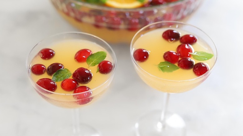 cocktails in glasses